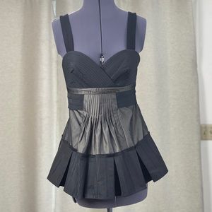 Satin feel black and grey top